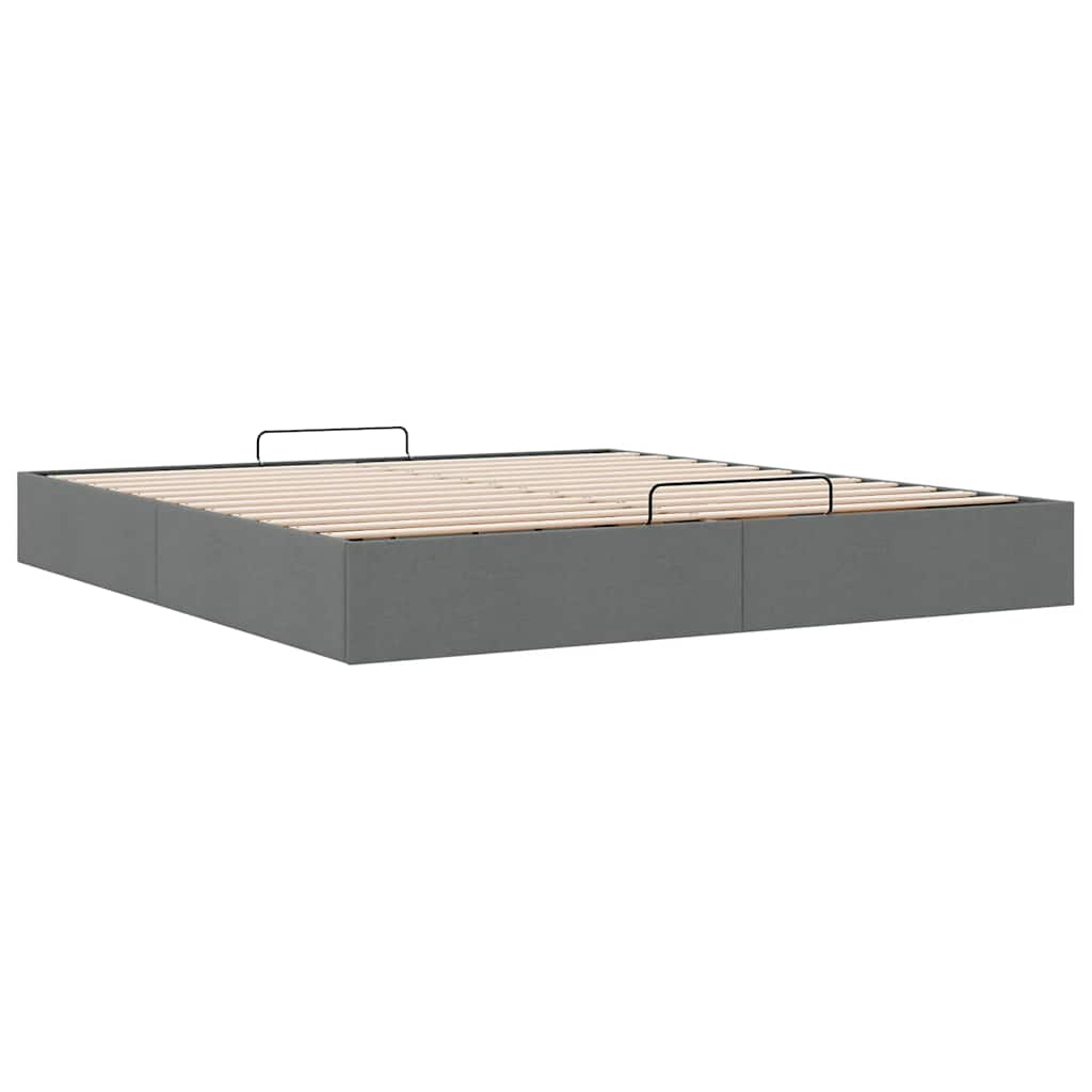 vidaXL Estructura de cama otomana sin colchón gris oscuro 200x200 cm