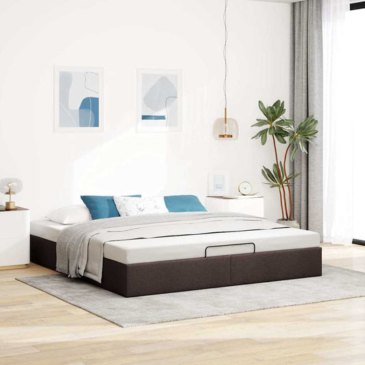 vidaXL Estructura de cama otomana sin colchón marrón oscuro 200x200 cm