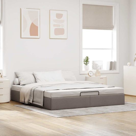 vidaXL Estructura de cama otomana sin colchón tela gris topo 200x200cm