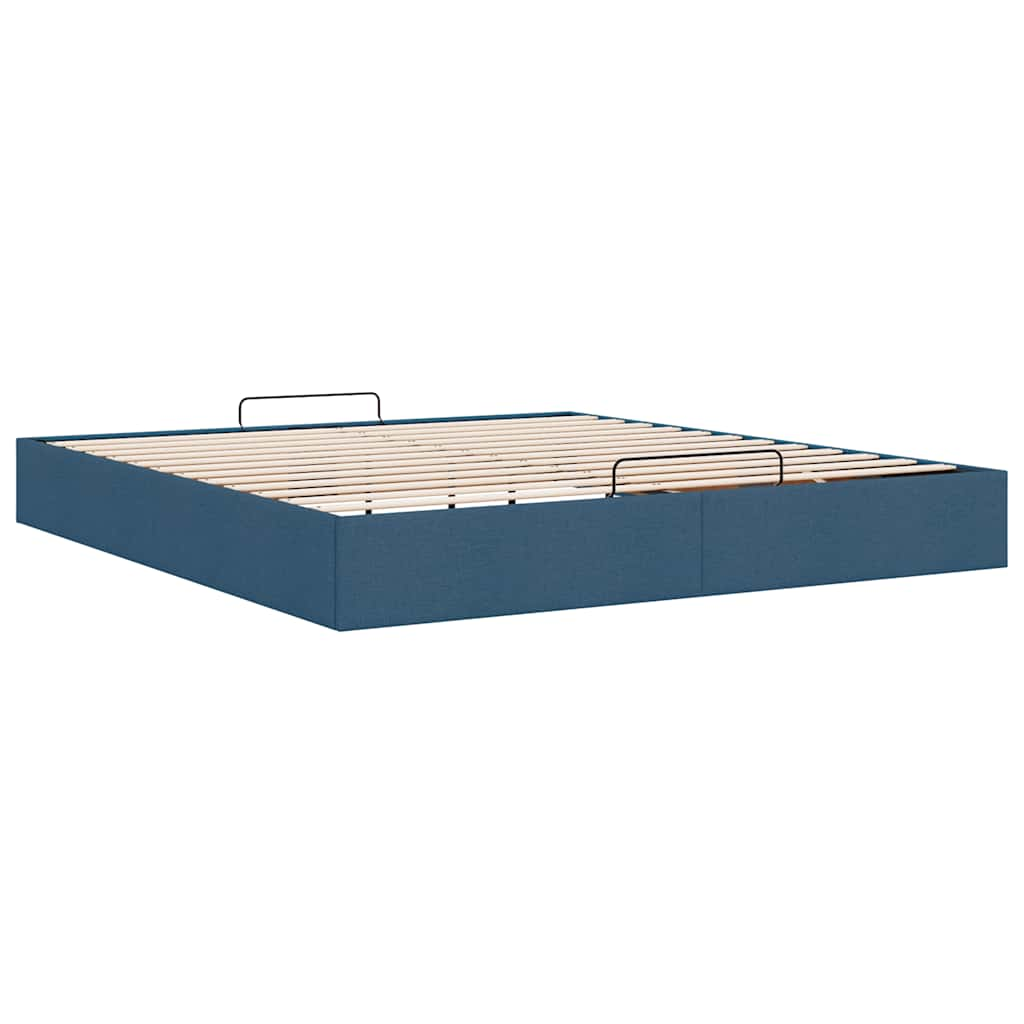 vidaXL Estructura de cama otomana sin colchón tela azul 200x200 cm