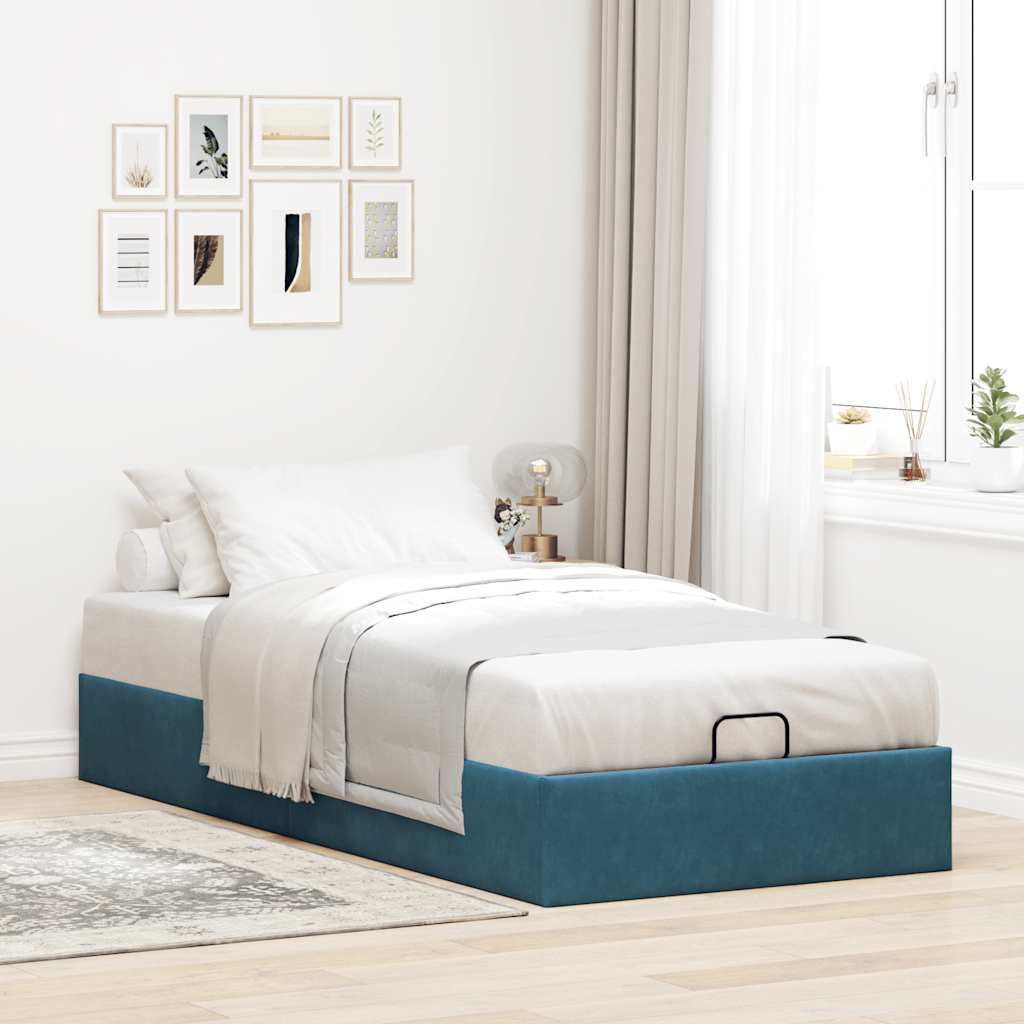 vidaXL Estructura de cama otomana sin colchón terciopelo azul oscuro