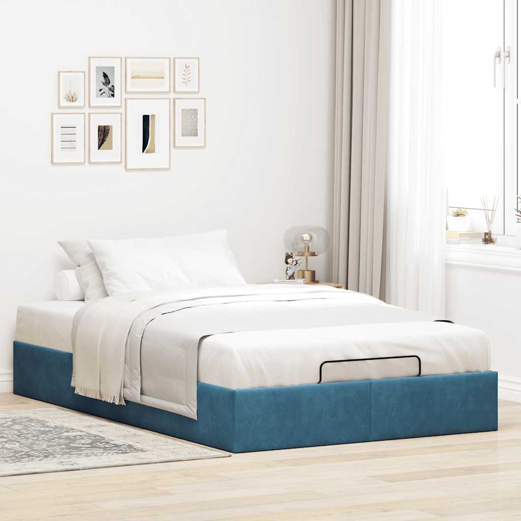 vidaXL Estructura de cama otomana sin colchón terciopelo azul oscuro