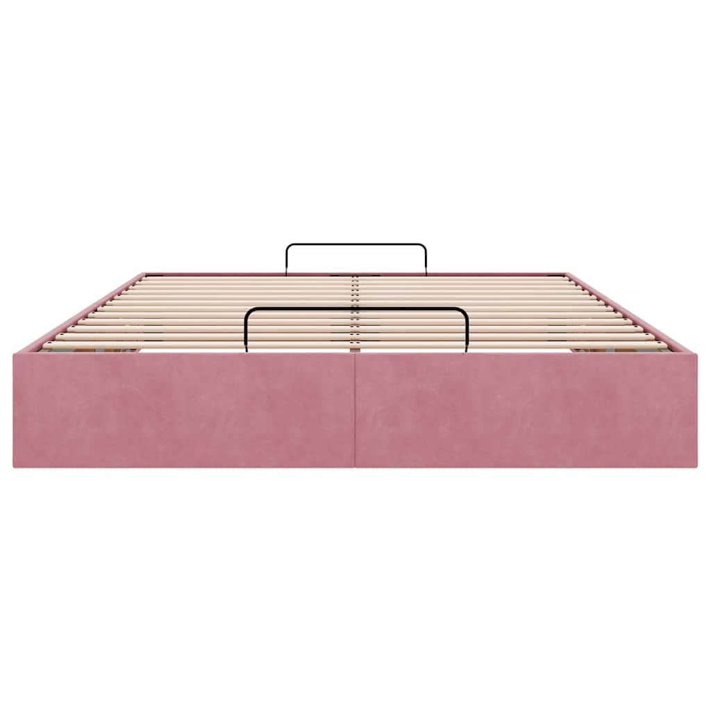 vidaXL Estructura cama otomana sin colchón terciopelo rosa 140x200 cm