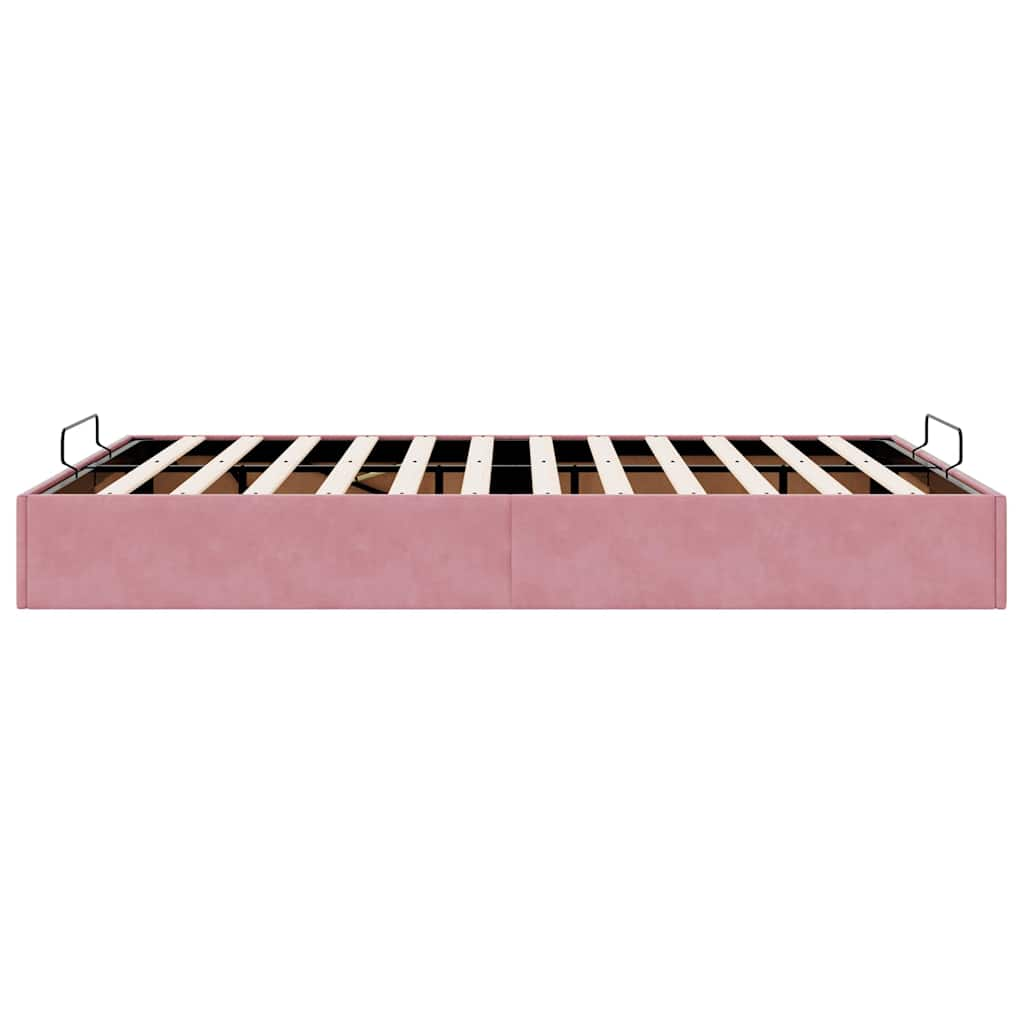 vidaXL Estructura cama otomana sin colchón terciopelo rosa 140x200 cm