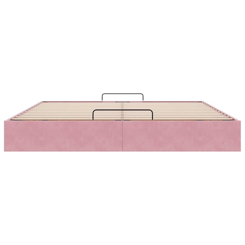 vidaXL Estructura cama otomana sin colchón terciopelo rosa 160x200 cm