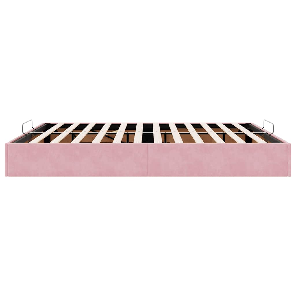 vidaXL Estructura cama otomana sin colchón terciopelo rosa 160x200 cm