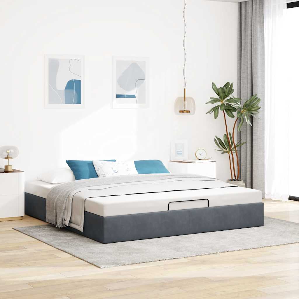 vidaXL Estructura de cama otomana sin colchón gris oscuro 180x200cm