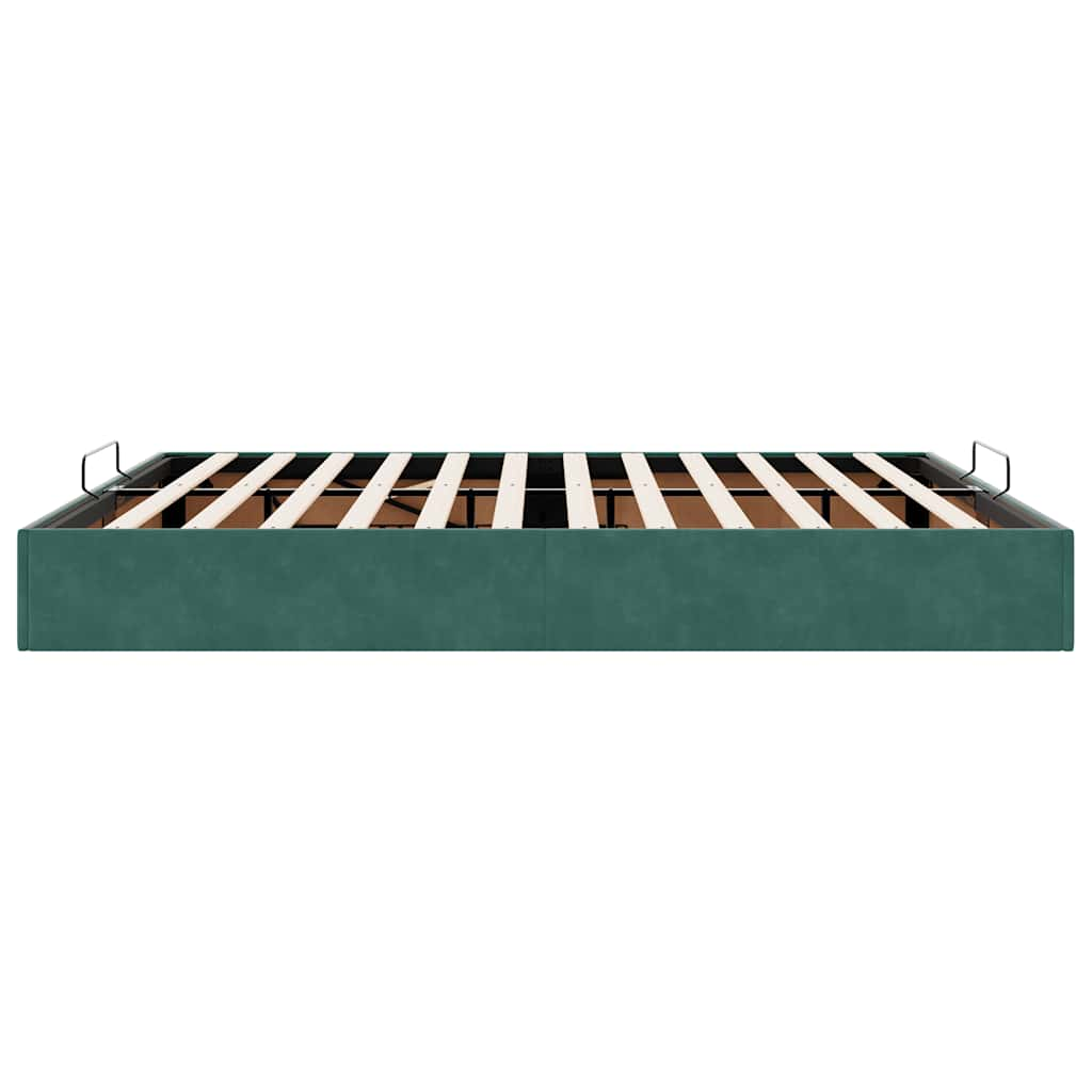 vidaXL Estructura de cama otomana sin colchón verde oscuro 180x200 cm