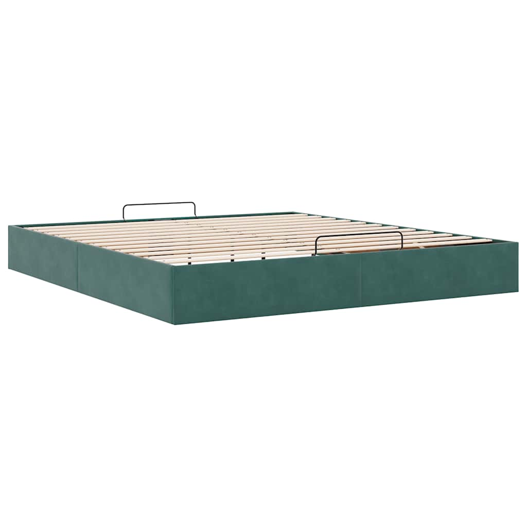 vidaXL Estructura de cama otomana sin colchón verde oscuro 180x200 cm