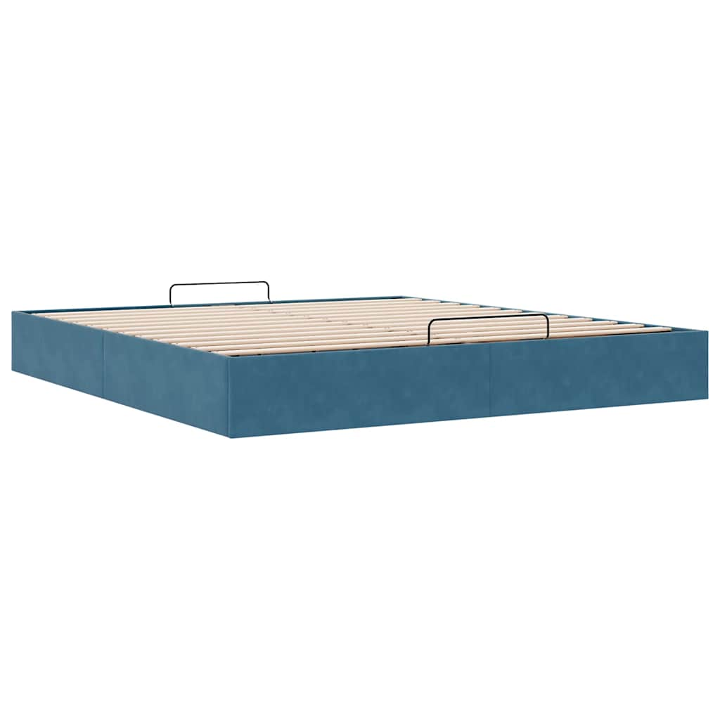 vidaXL Estructura de cama otomana sin colchón azul oscuro 180x200 cm