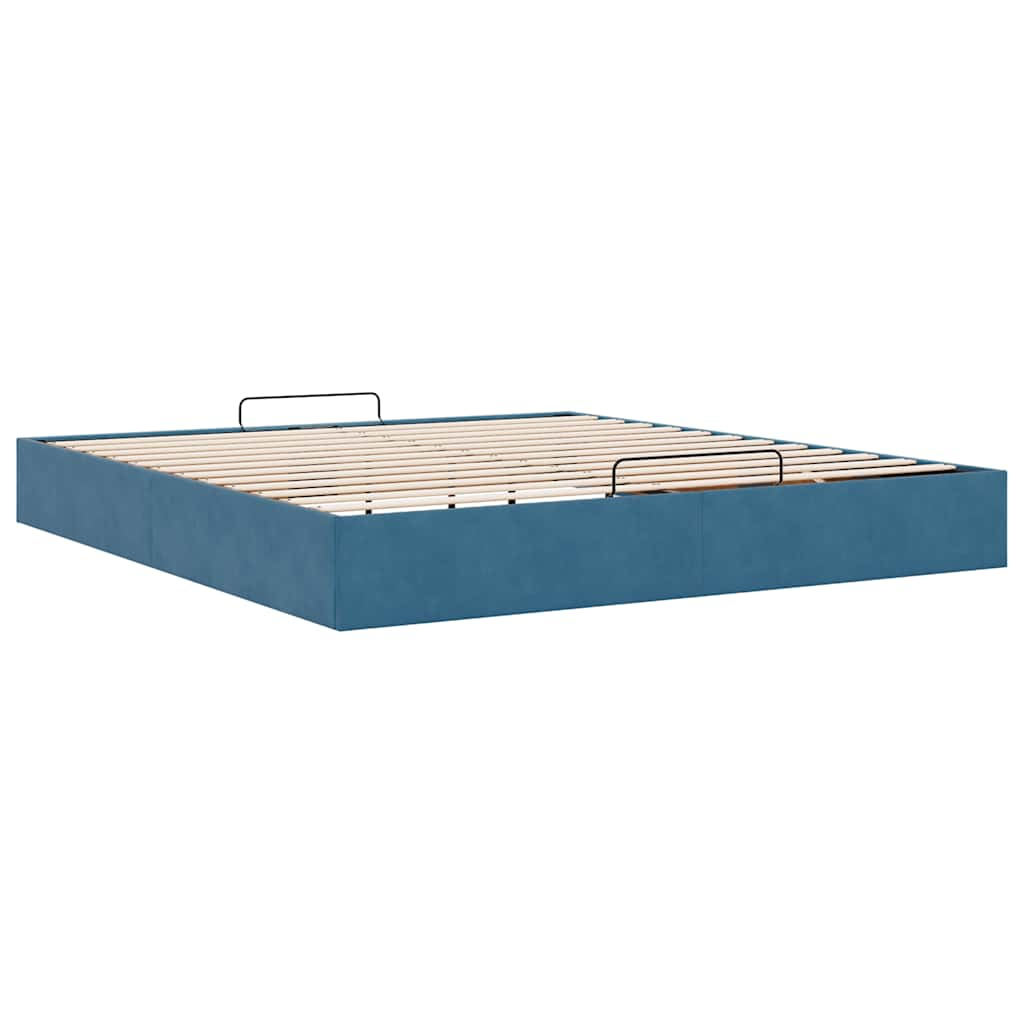 vidaXL Estructura de cama otomana sin colchón azul oscuro 180x200 cm