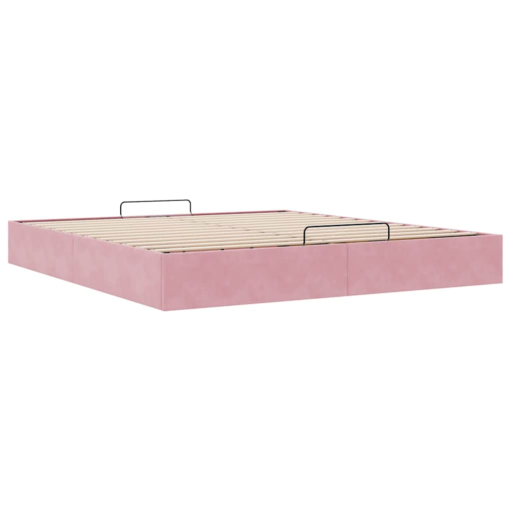 vidaXL Estructura cama otomana sin colchón terciopelo rosa 180x200 cm