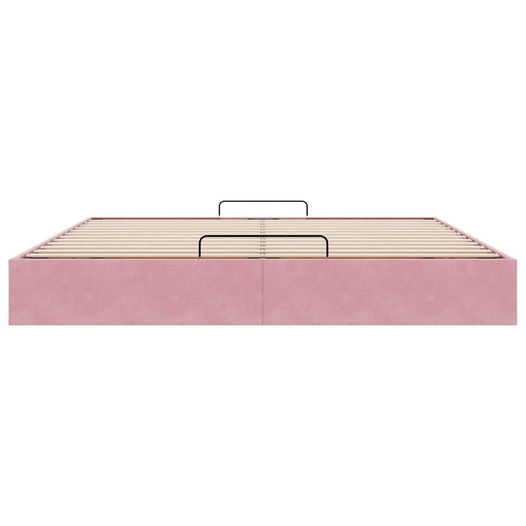 vidaXL Estructura cama otomana sin colchón terciopelo rosa 180x200 cm