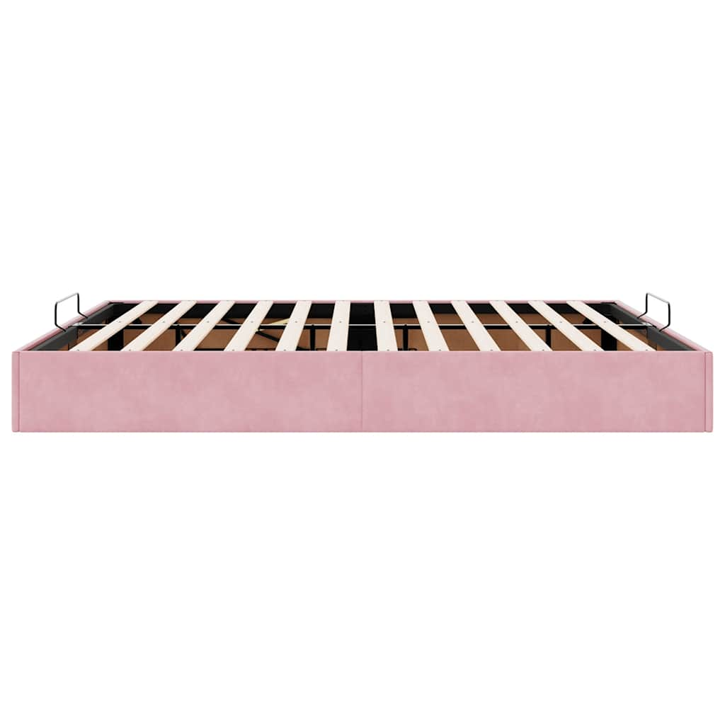 vidaXL Estructura cama otomana sin colchón terciopelo rosa 180x200 cm