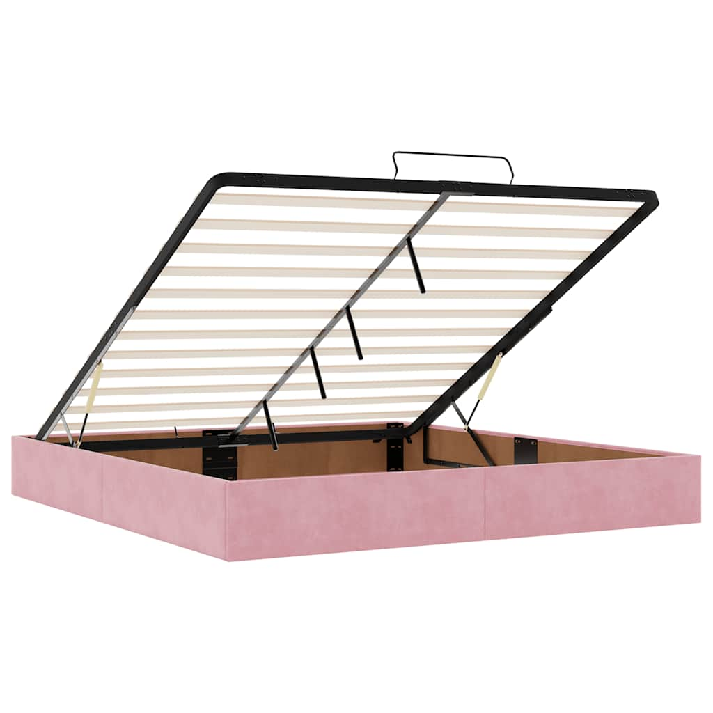 vidaXL Estructura cama otomana sin colchón terciopelo rosa 180x200 cm