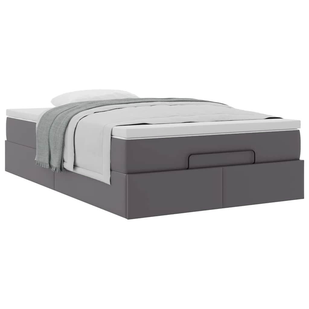 vidaXL Estructura cama otomana colchón gris 120x190 cm cuero sintético