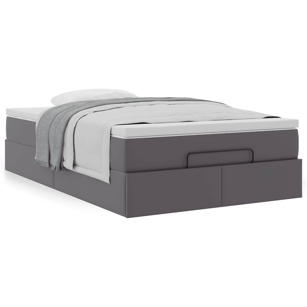 vidaXL Estructura cama otomana colchón gris 120x190 cm cuero sintético