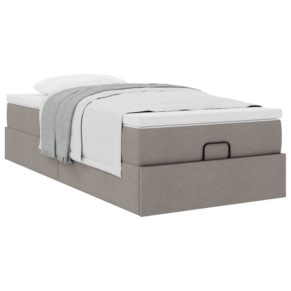 vidaXL Estructura de cama otomana con colchón tela crema 80x200cm