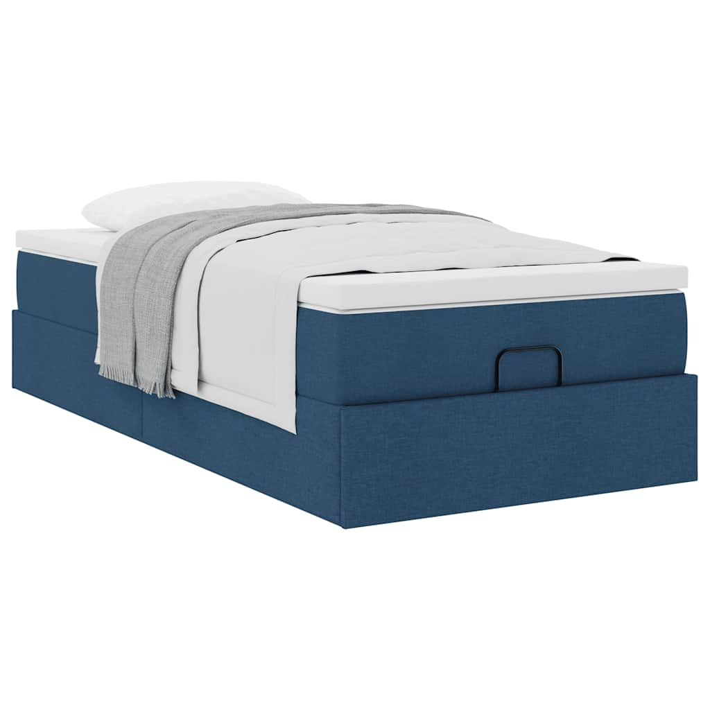 vidaXL Estructura de cama otomana con colchón tela azul 90x190 cm