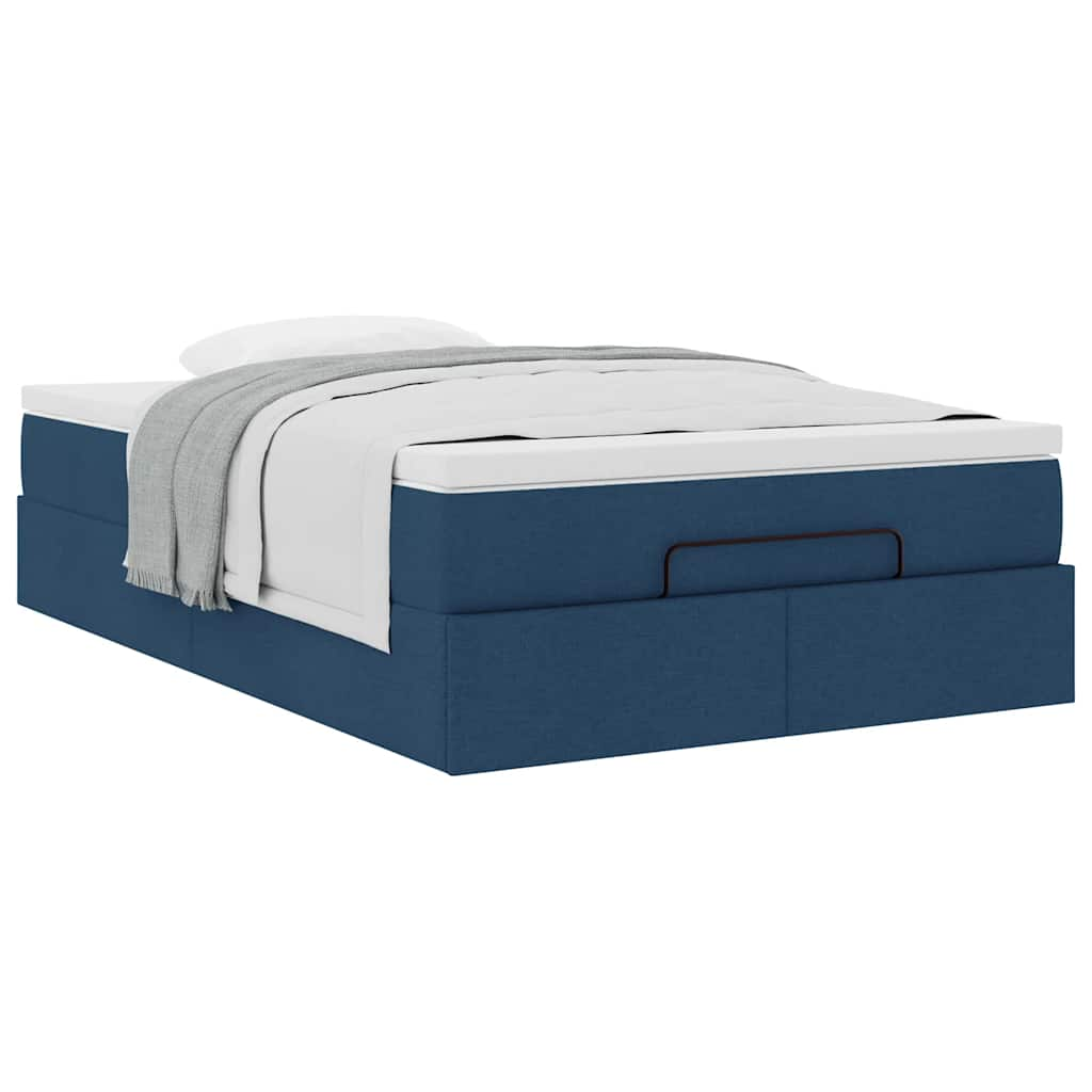 vidaXL Estructura de cama otomana colchón tela azul 120x190 cm