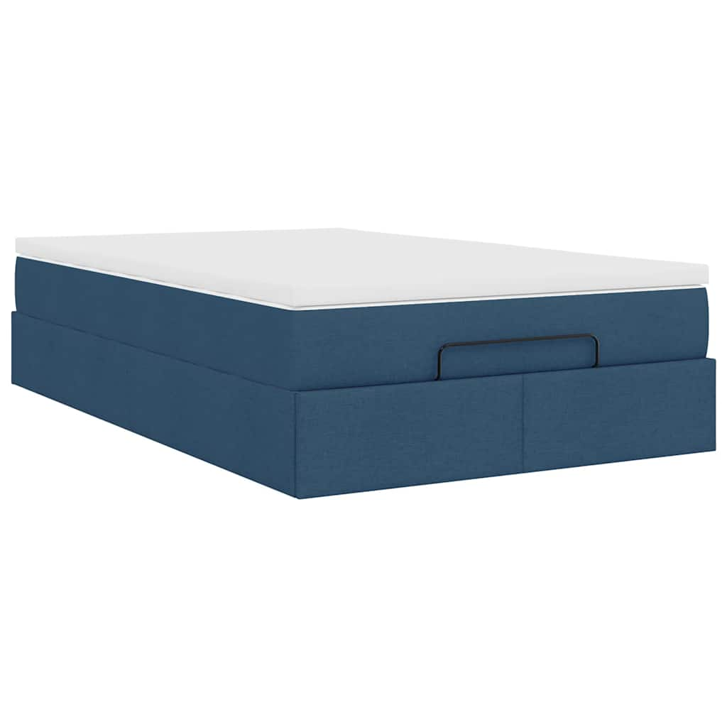 vidaXL Estructura de cama otomana colchón tela azul 120x190 cm