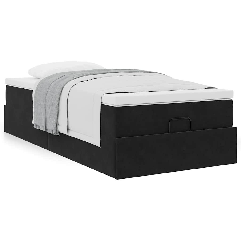 vidaXL Estructura cama otomana colchón terciopelo negra 80x200cm