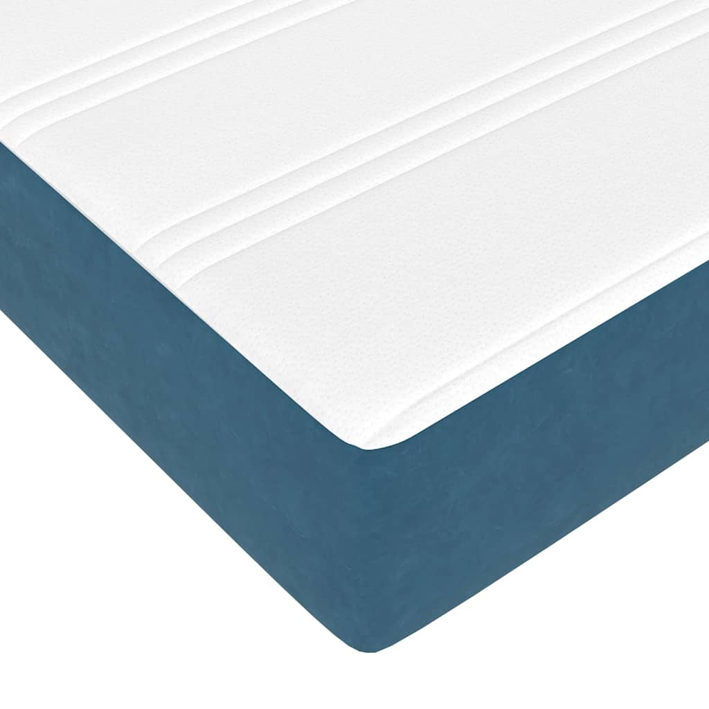 vidaXL Estructura de cama otomana con colchón terciopelo azul oscuro