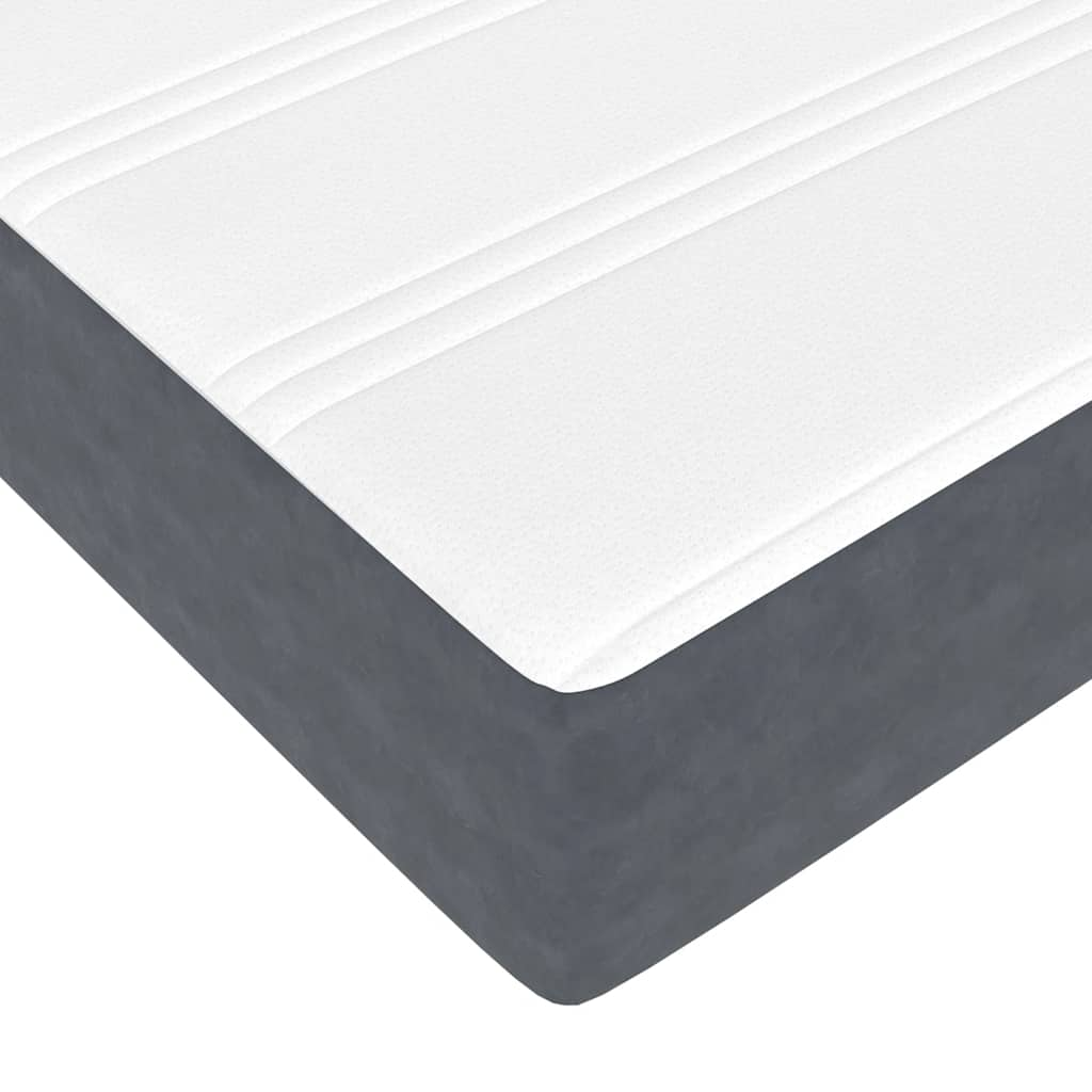 vidaXL Estructura cama otomana colchón terciopelo gris oscuro