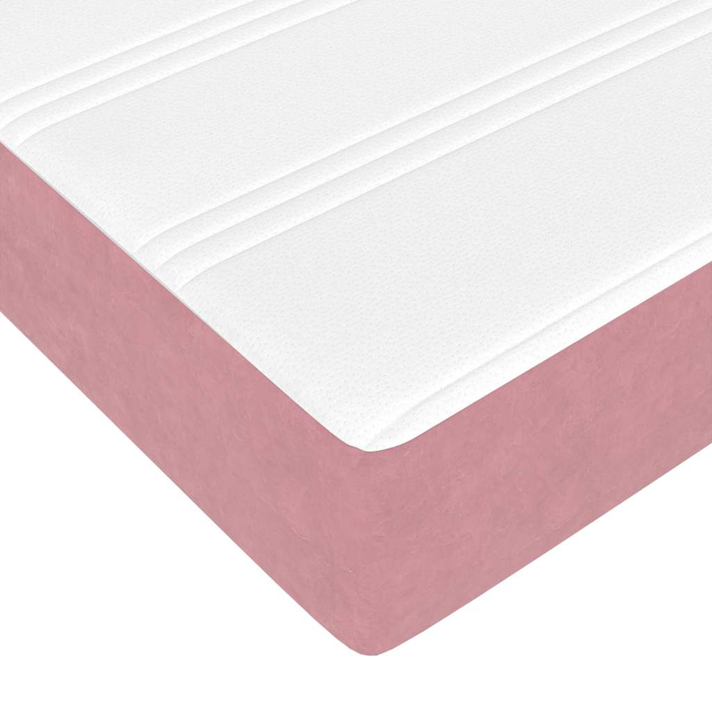 vidaXL Estructura de cama otomana colchón terciopelo rosa 90x200cm