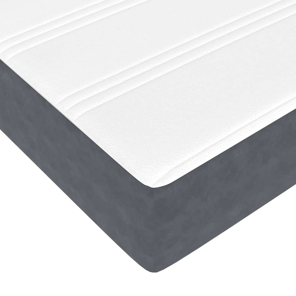 vidaXL Estructura de cama otomana colchón terciopelo gris oscuro