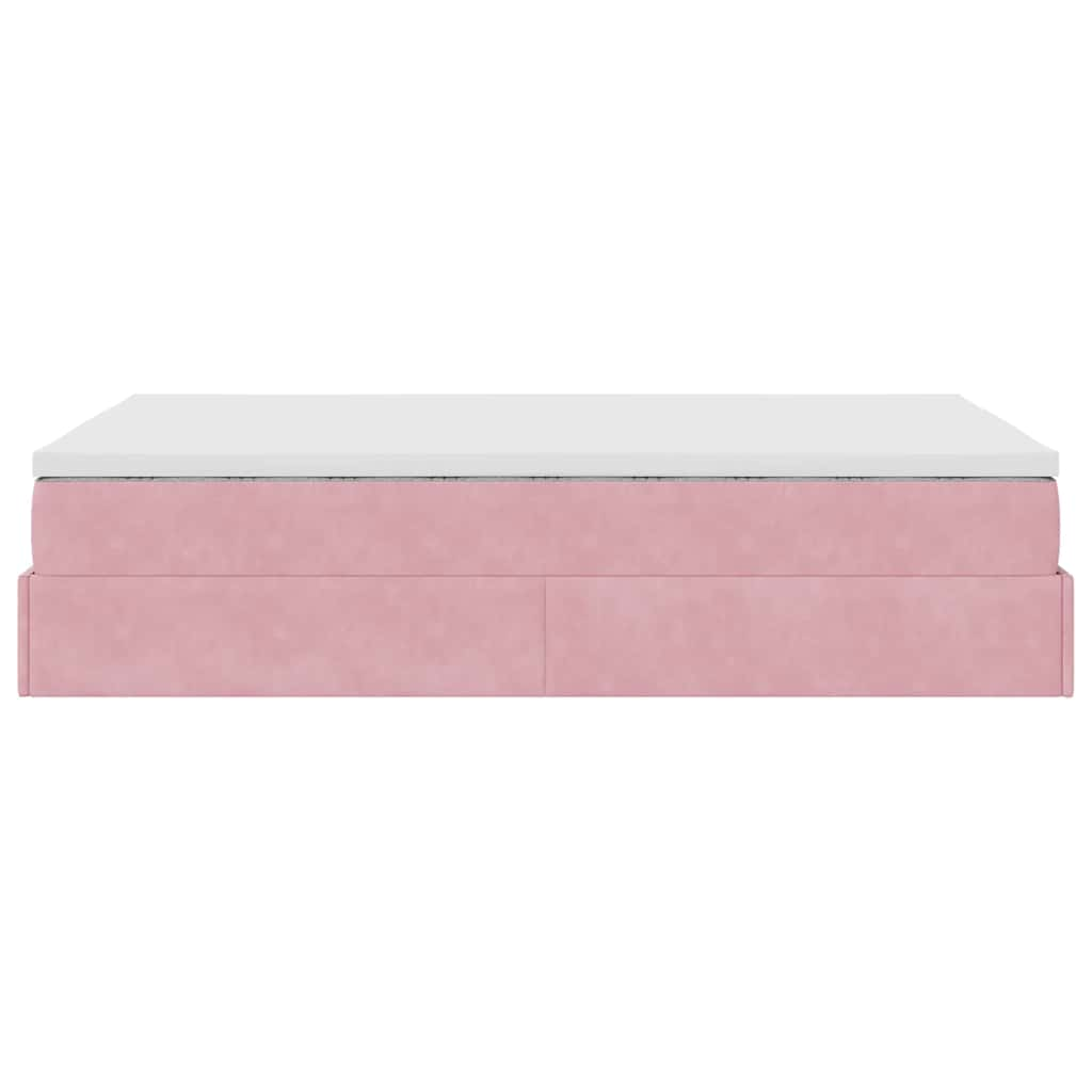 vidaXL Estructura cama otomana con colchón terciopelo rosa 120x190 cm