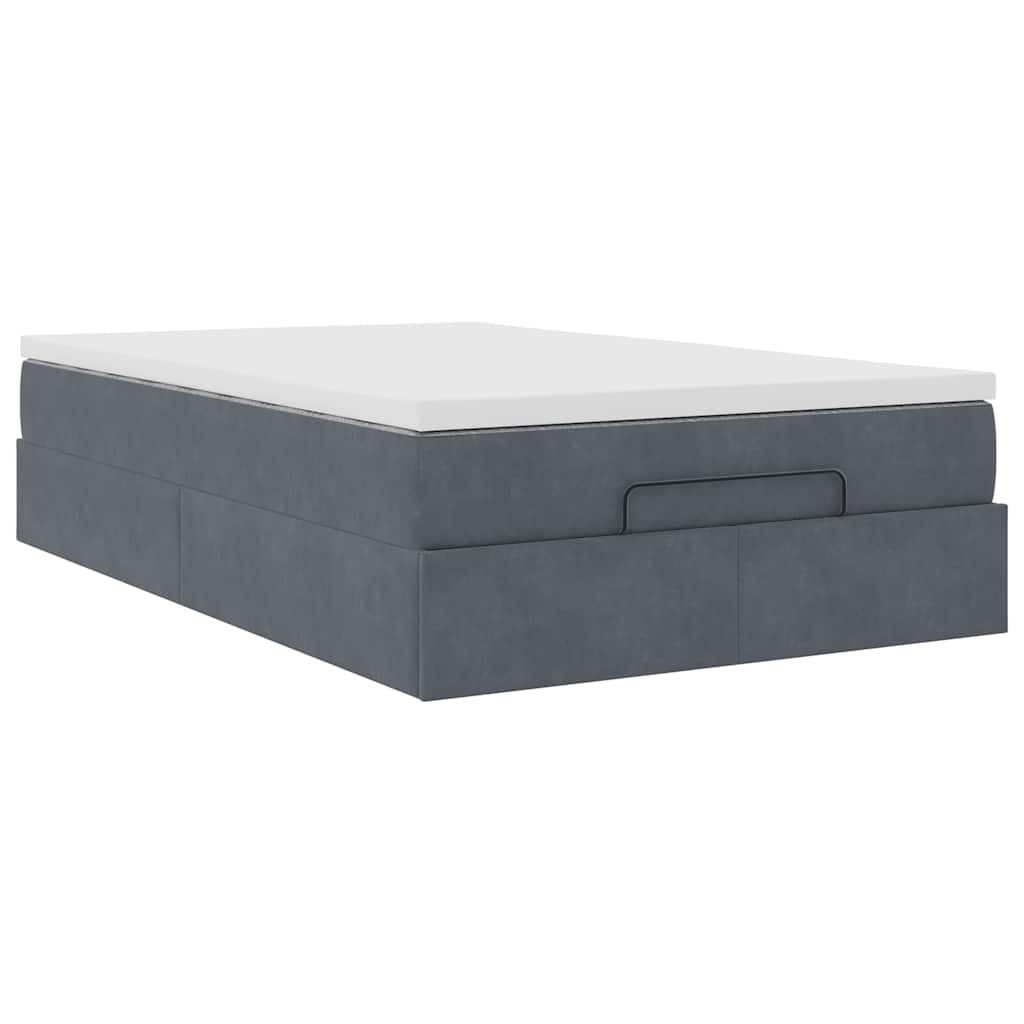 vidaXL Estructura cama otomana colchón terciopelo gris oscuro