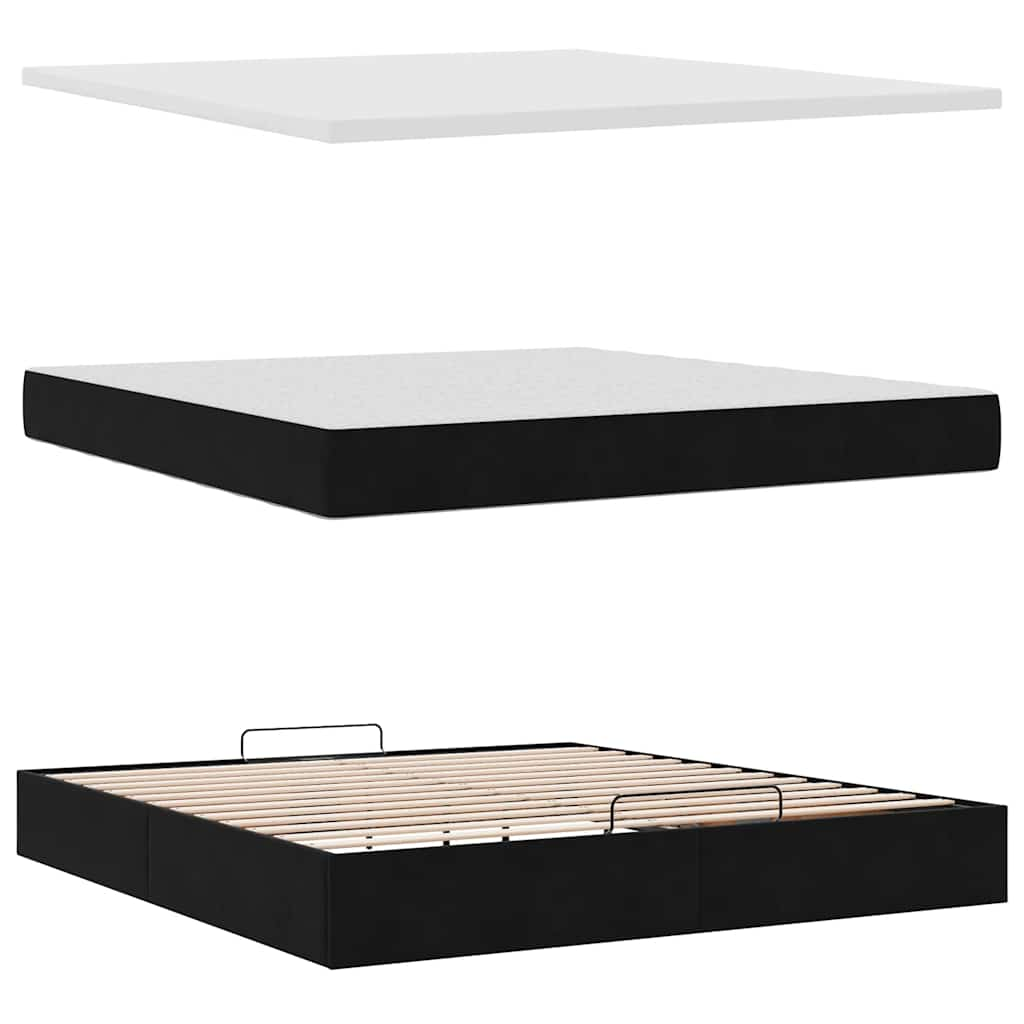 vidaXL Estructura de cama otomana con colchón negro 180x200cm