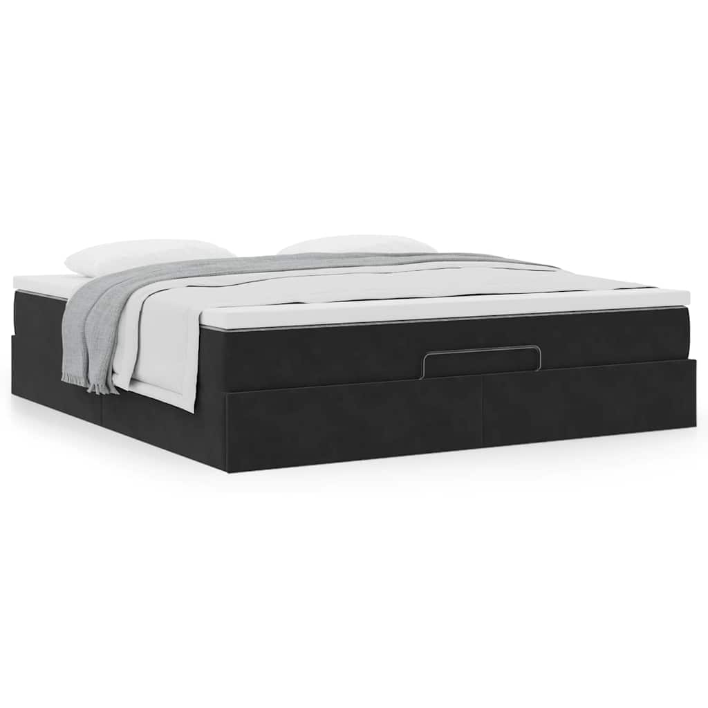 vidaXL Estructura de cama otomana con colchón negro 180x200cm