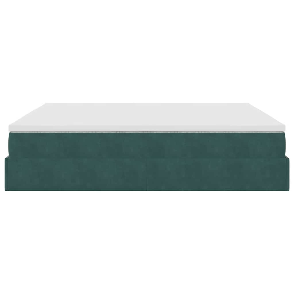 vidaXL Estructura de cama otomana con colchón verde oscuro 180x200 cm