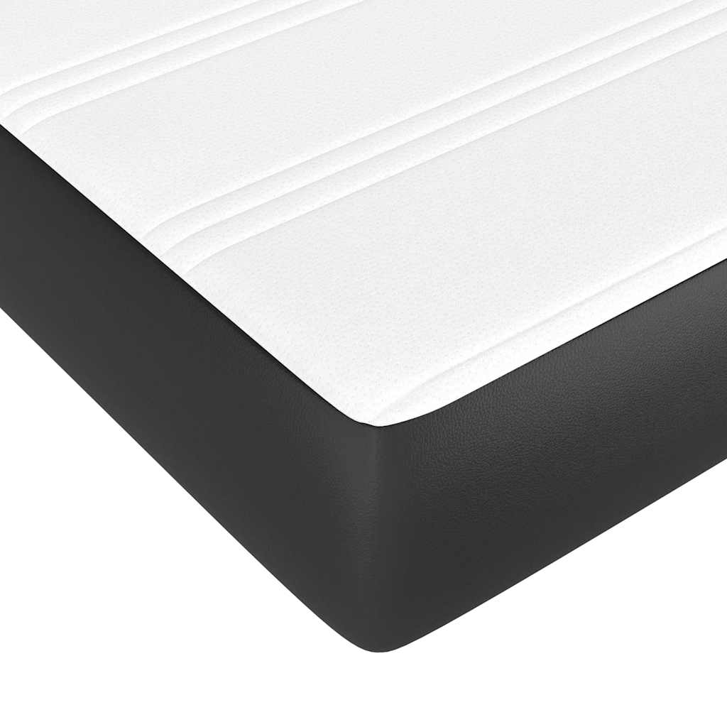 vidaXL Estructura de cama otomana con colchones cuero sintético negro