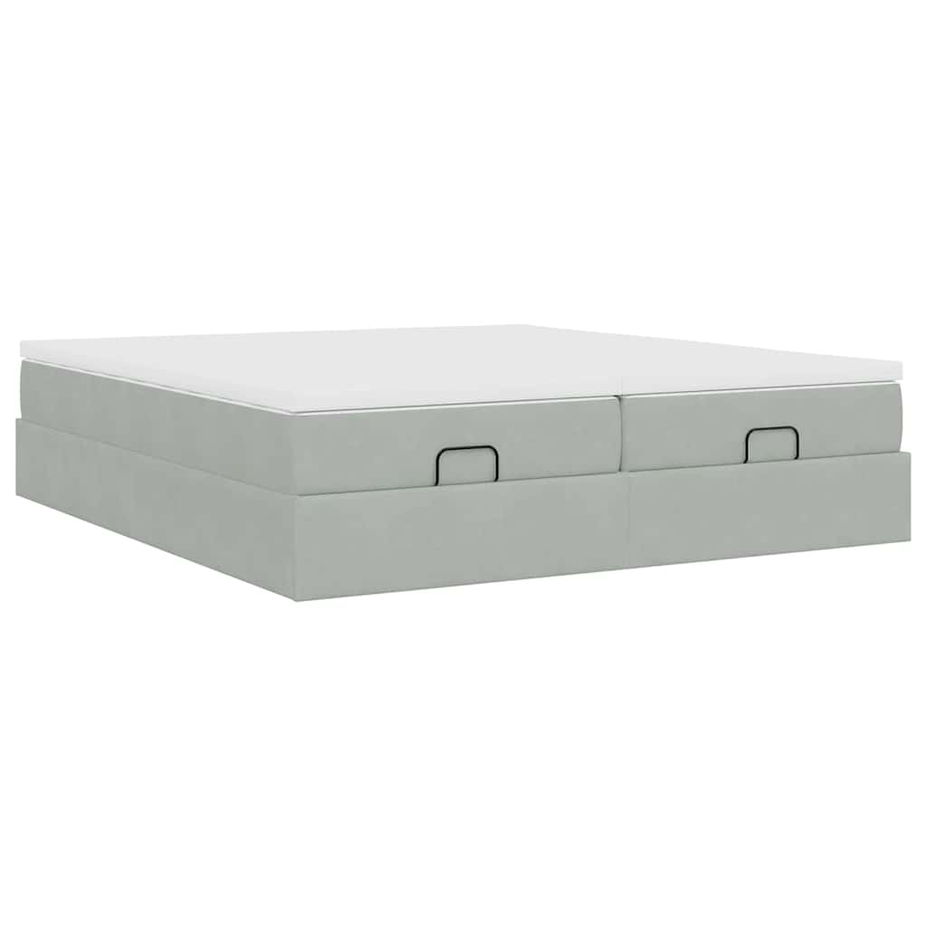 vidaXL Estructura cama otomana colchones terciopelo gris claro