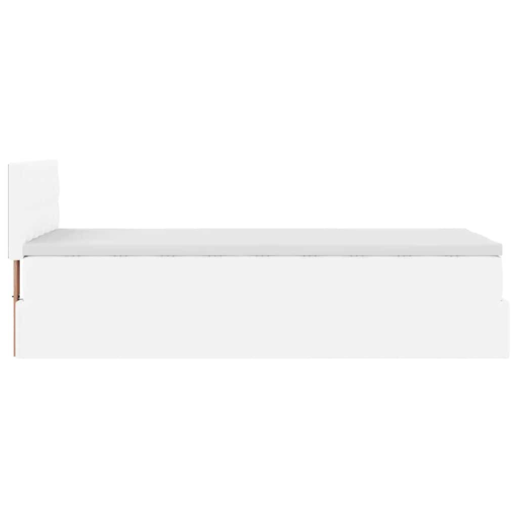 vidaXL Estructura cama otomana colchón cuero sintético blanco 80x200cm