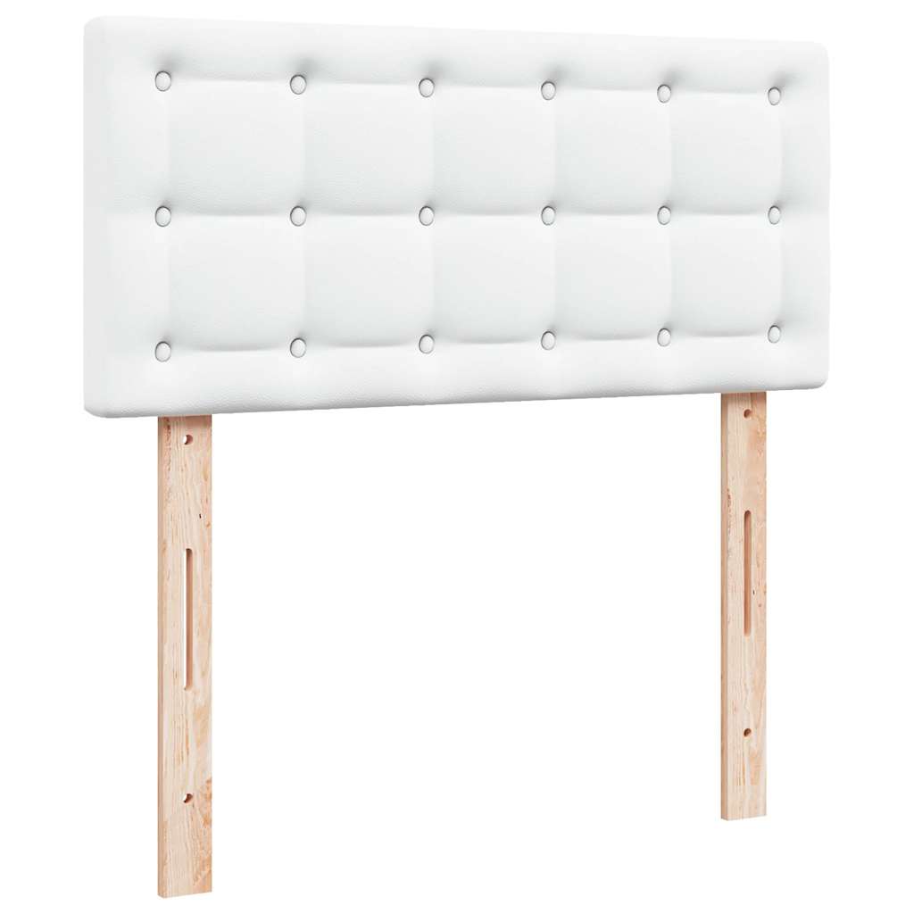 vidaXL Estructura cama otomana colchón cuero sintético blanco 90x200cm