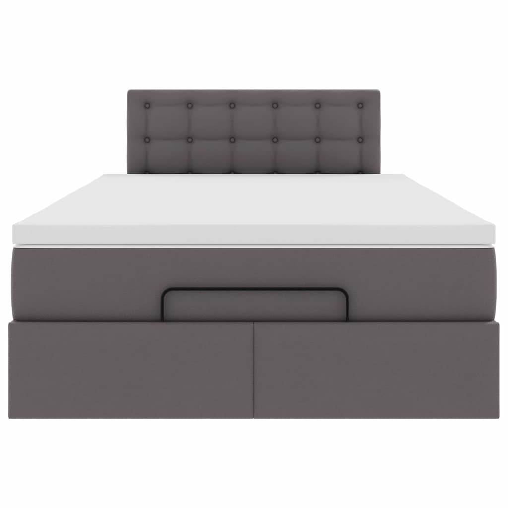 vidaXL Estructura cama otomana colchón gris 120x190 cm cuero sintético