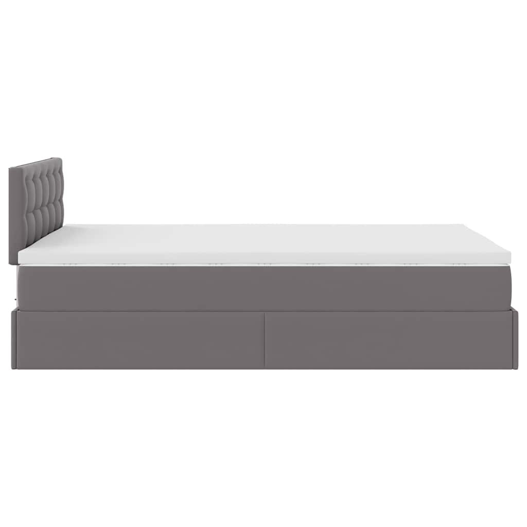 vidaXL Estructura cama otomana colchón gris 120x190 cm cuero sintético