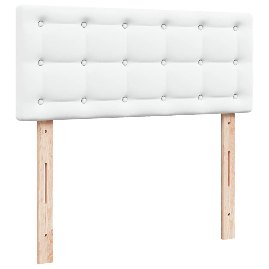 vidaXL Estructura cama otomana colchón cuero sintético blanco