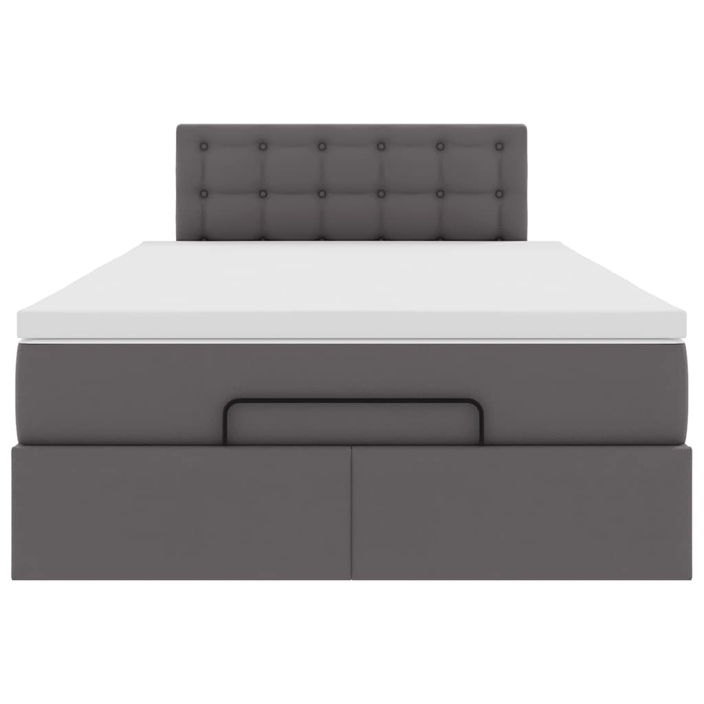 vidaXL Estructura cama otomana colchón cuero sintético gris 120x200cm