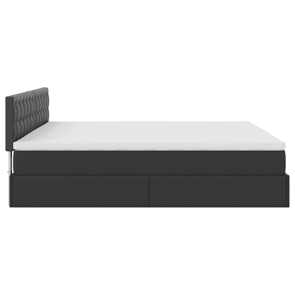 vidaXL Estructura cama otomana colchón cuero sintético negro 160x200cm