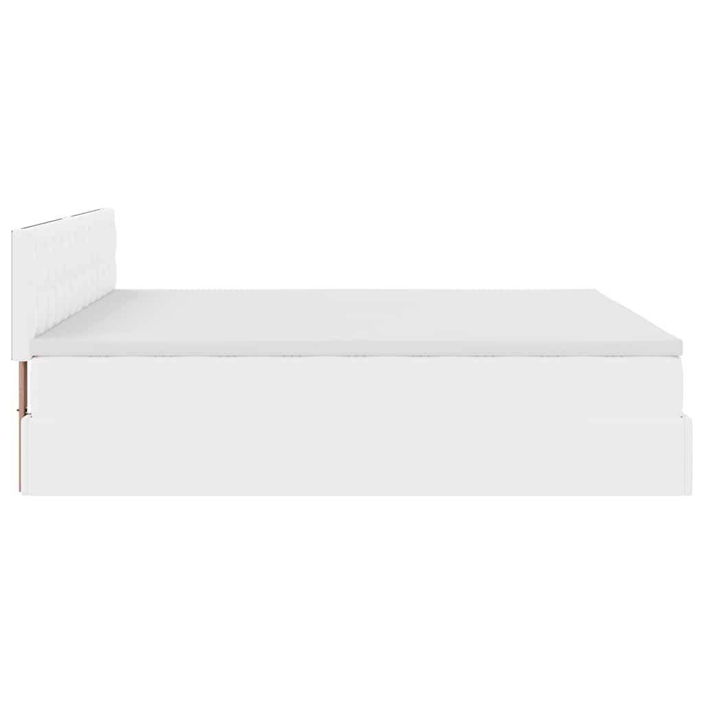 vidaXL Estructura cama otomana colchón cuero sintético blanco