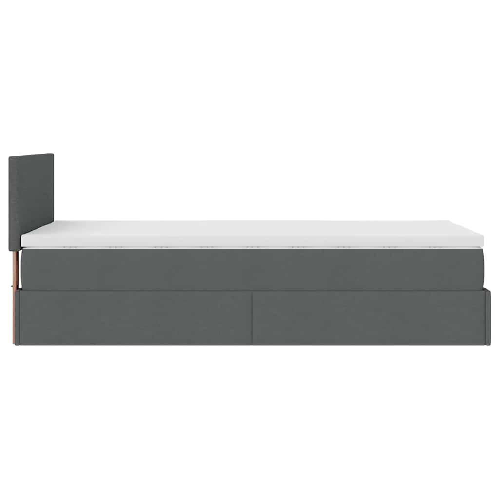 vidaXL Estructura cama otomana colchón tela gris oscuro 80x200cm