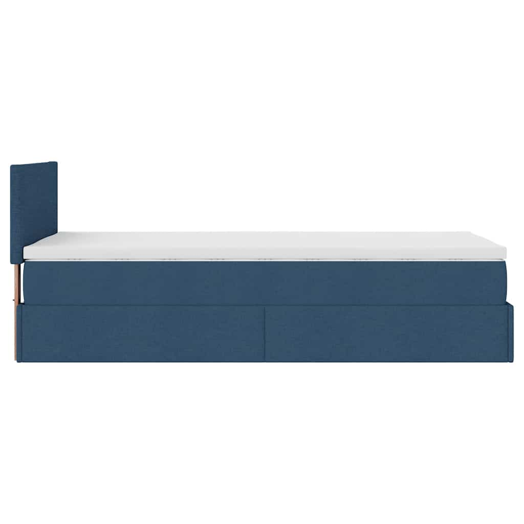 vidaXL Estructura de cama otomana con colchón tela azul 90x190 cm