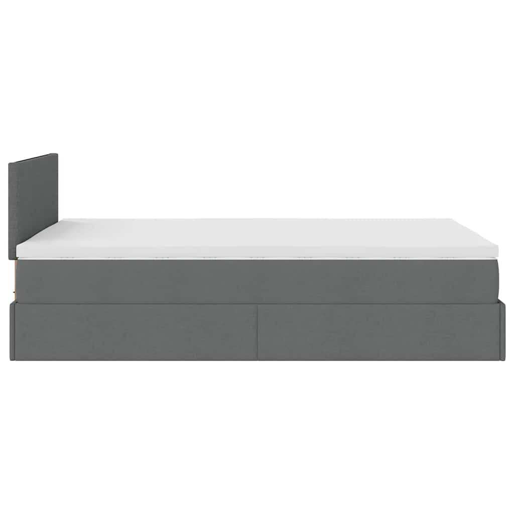 vidaXL Estructura de cama otomana colchón tela gris oscuro