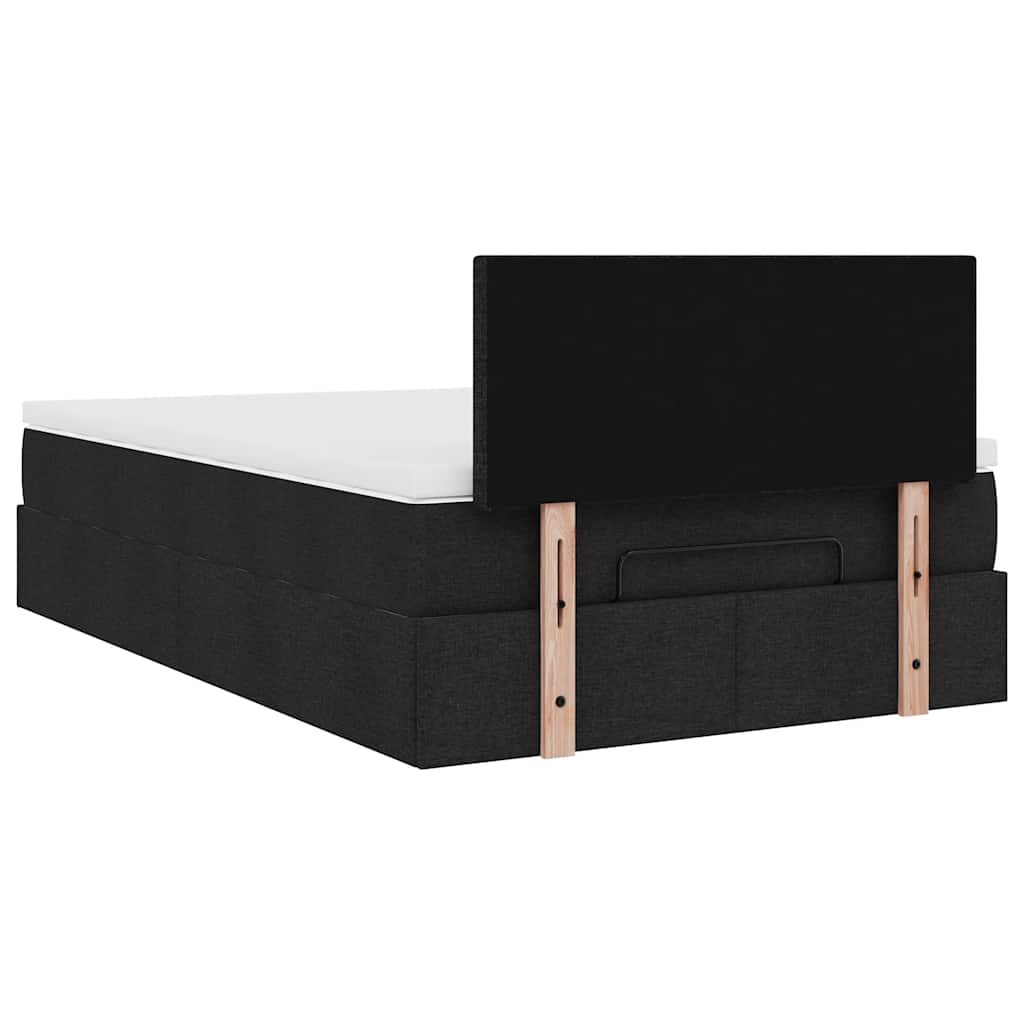 vidaXL Estructura de cama otomana colchón tela negro