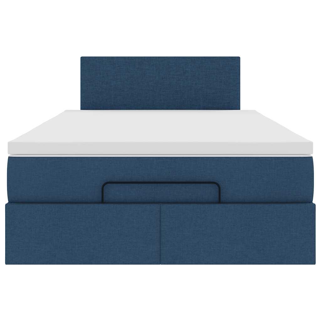 vidaXL Estructura de cama otomana colchón tela azul 120x190 cm